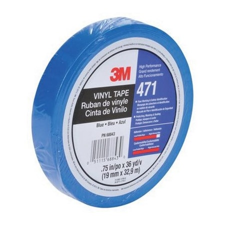 3M 3M Vinyl Tape 471 Blue PN36408, 1/2 inx36 yd 7100044170